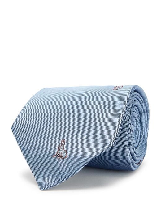 Paul Smith Blue Rabbit Silk-Twill Tie for men