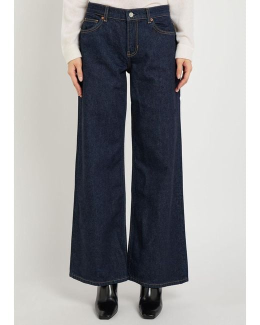 Reformation Blue Cary Wide-Leg Jeans
