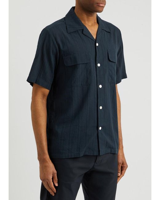 NN07 Blue Daniel Striped Cotton Shirt for men