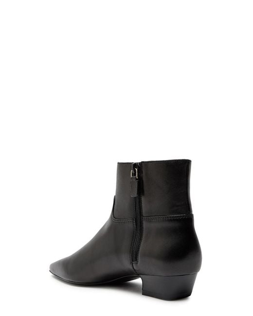 Stuart Weitzman Black Stassi 20 Leather Ankle Boots