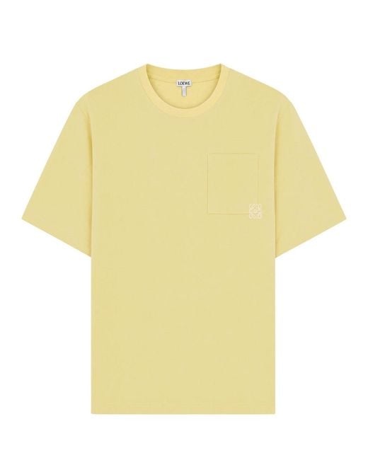 Loewe Yellow Logo-Embroidered Cotton T-Shirt for men