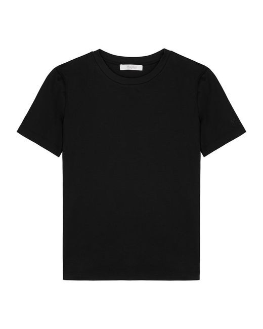 Max Mara Black Cosmo Logo-Embroidered Jersey T-Shirt