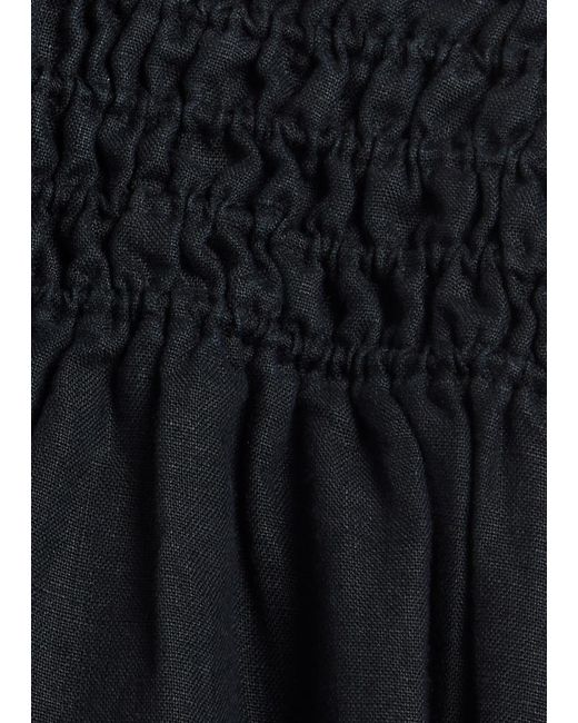 Rails Blue Alessa Shirred Linen Midi Skirt