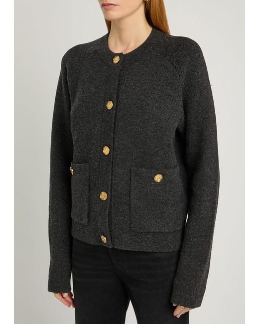 Totême  Black Wool-Blend Cardigan