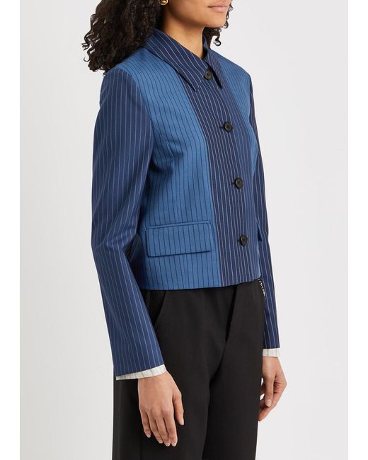 Marni Blue Striped Wool Jacket