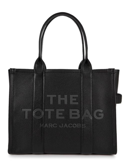 Marc Jacobs The Tote Large Black Grained Leather Bag | Lyst