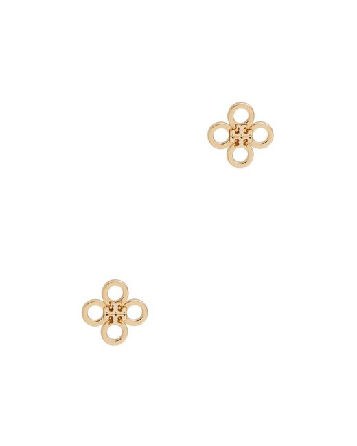 Tory Burch White Kira Small 18kt -plated Stud Earrings