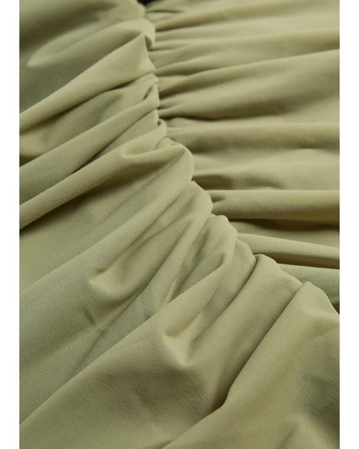Ronny Kobo Green Ruby Ruched Tissue Jersey Top