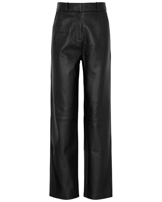 Kassl Black Straight-leg Leather Trousers