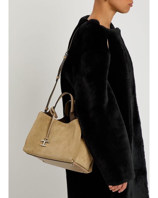 Tod's Brown Suede Top Handle Bag