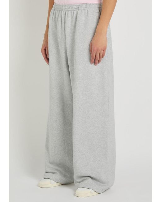 Acne White Logo-Embroidered Cotton-Blend Sweatpants for men