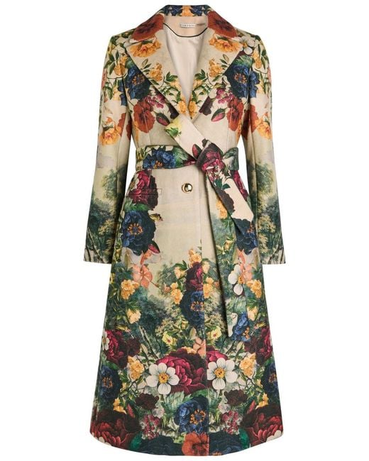 Alice + Olivia Multicolor Joelle Floral-Print Belted Coat