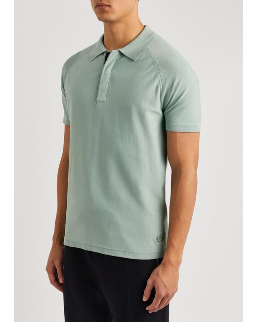 Alpha Tauri Green Fenzi Knitted Polo Shirt for men