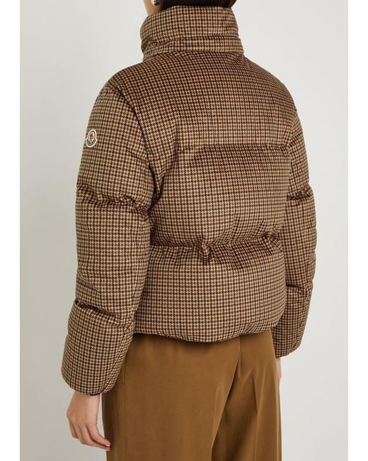 Moncler Brown Quierzy Padded Houndstooth Velvet Jacket