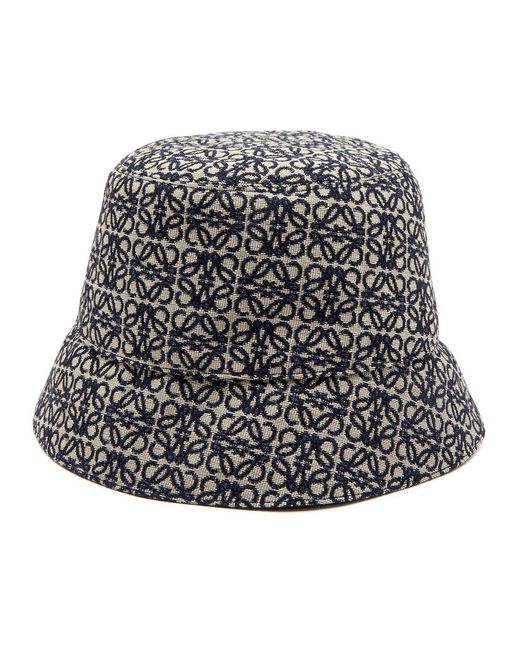 Loewe Gray Anagram-jacquard Reversible Bucket Hat for men