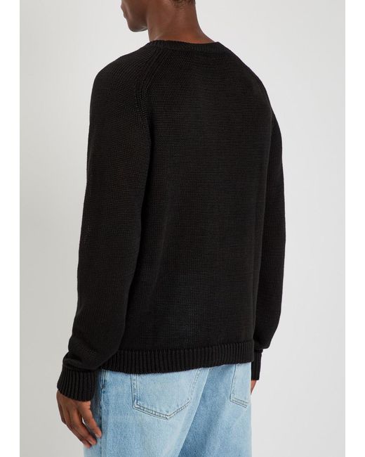 Studio Nicholson Black Linen-Knit Jumper for men