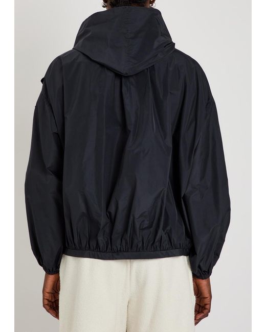 Moncler Blue Pecher Bow-Effect Hooded Shell Jacket
