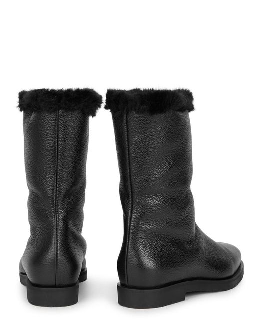 Totême  Black The Off-duty Leather Ankle Boots