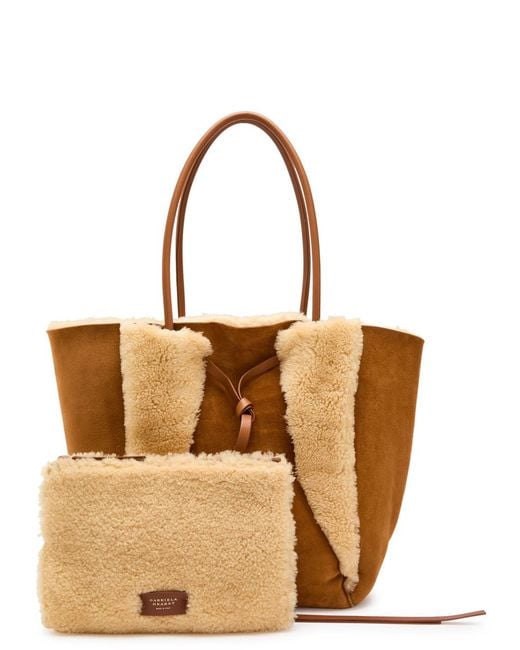 Gabriela Hearst Brown Marija Shearling And Suede Tote Bag
