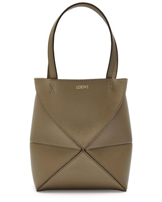 Loewe Natural Puzzle Fold Mini Leather Tote Bag