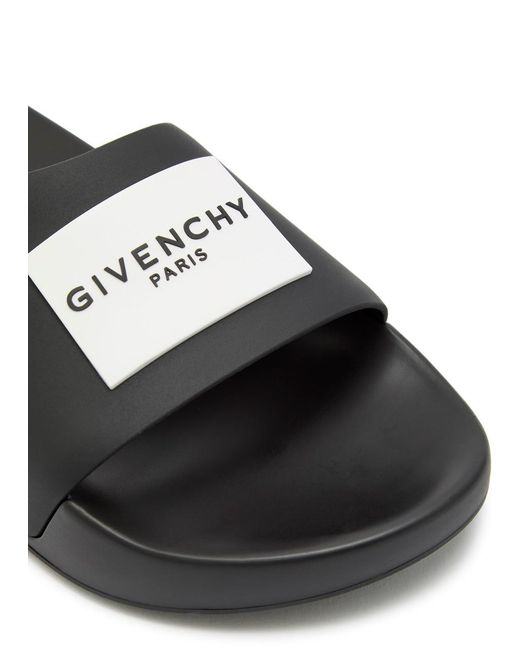 Givenchy Black Logo Rubber Sliders for men