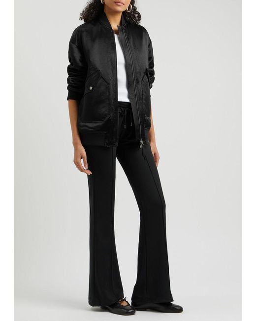 Max Mara Black Imelde Satin Bomber Jacket