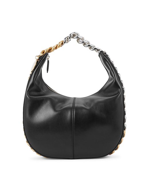 Stella McCartney Black Frayme Small Faux Leather Shoulder Bag