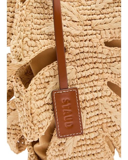 Staud Natural Palm Raffia Top Handle Bag