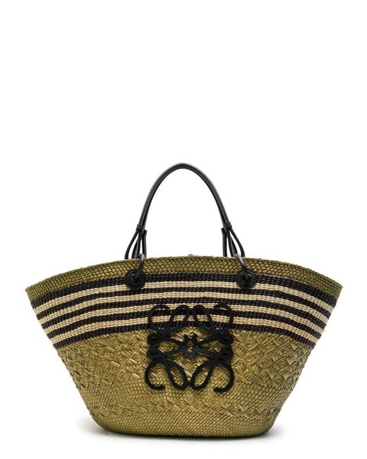 Loewe Metallic X Paula's Ibiza Anagram Medium Raffia Basket Bag