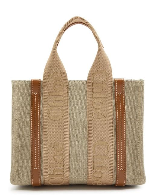 Chloé Natural Woody Small Canvas Tote