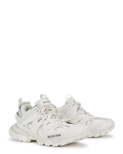 Balenciaga White Track Panelled Mesh Sneakers