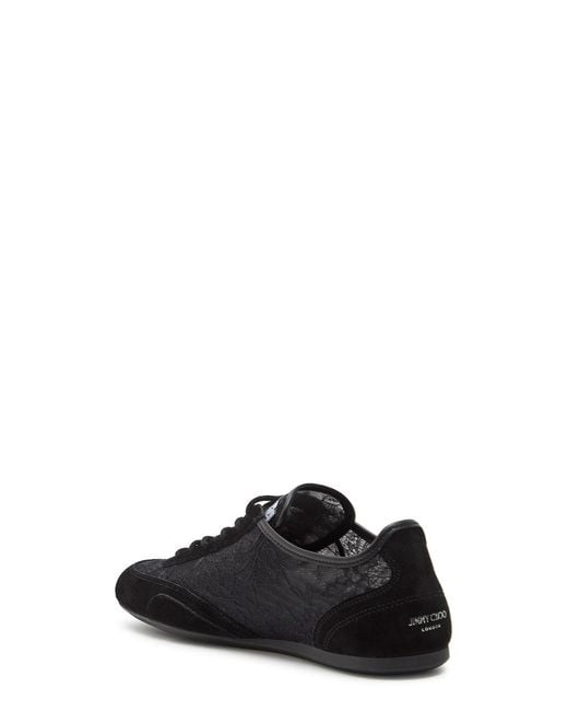 Jimmy Choo Black Sunny Panelled Lace Sneakers