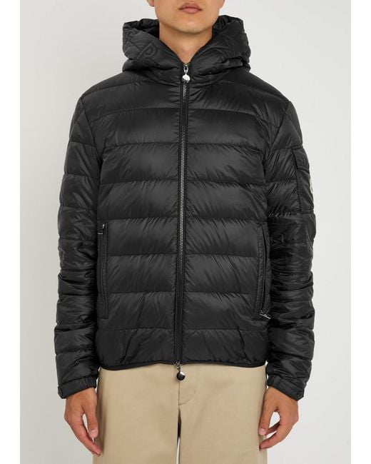 Moncler Black Najan Quilted Hooded Shell Jacket for men