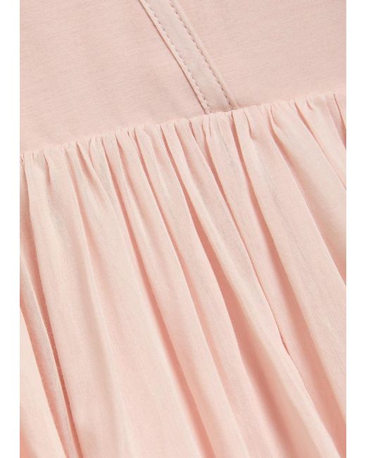 Aje. Pink Rosie Boned Cotton And Silk-Blend Midi Dress
