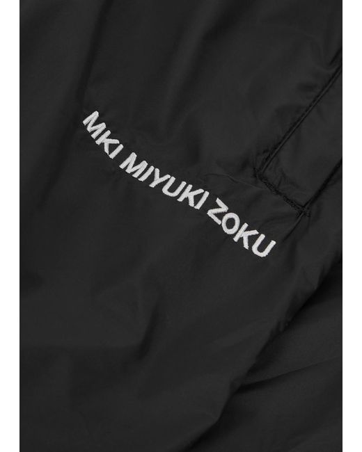 MKI Miyuki-Zoku Black Logo-Embroidered Swim Shorts for men