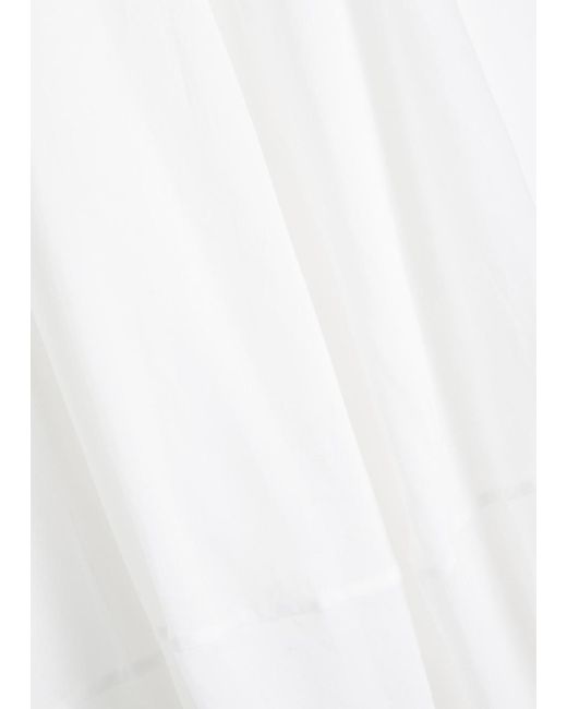 Totême White Cocoon Cotton-Blend Midi Skirt