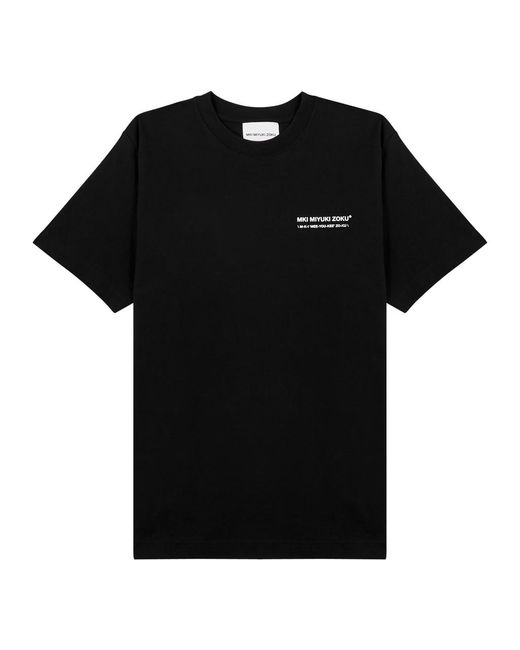 MKI Miyuki-Zoku Black Phonetic Printed Cotton T-shirt for men