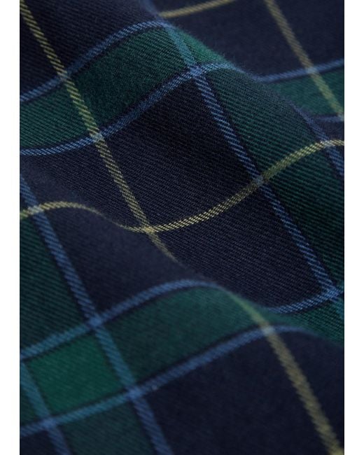 Les Deux Blue Lennon Checked Cotton Overshirt for men