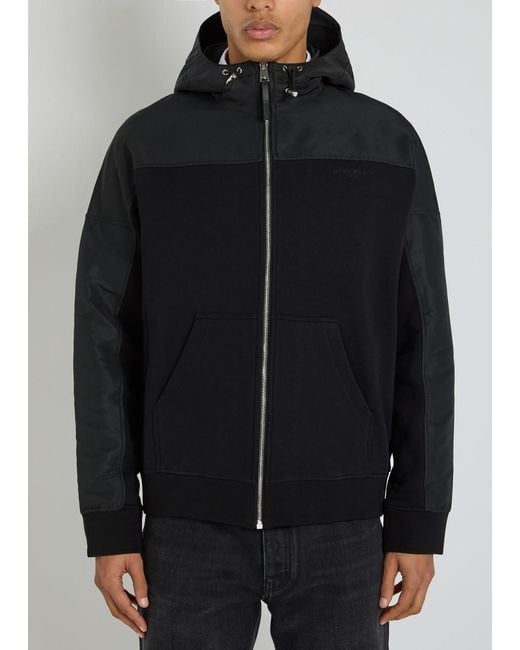 Givenchy Black Logo Hooded Cotton And Shell Windbreaker Jacket for men