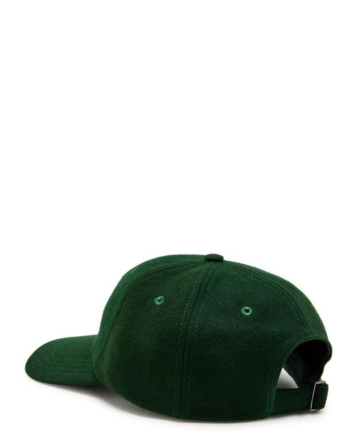 Drake's Green Tea Time Appliquéd Merino Wool Cap for men