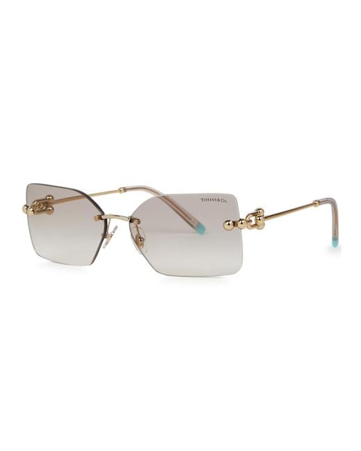 Tiffany & Co Natural Rimless Rectangle-frame Sunglasses, Sunglasses,