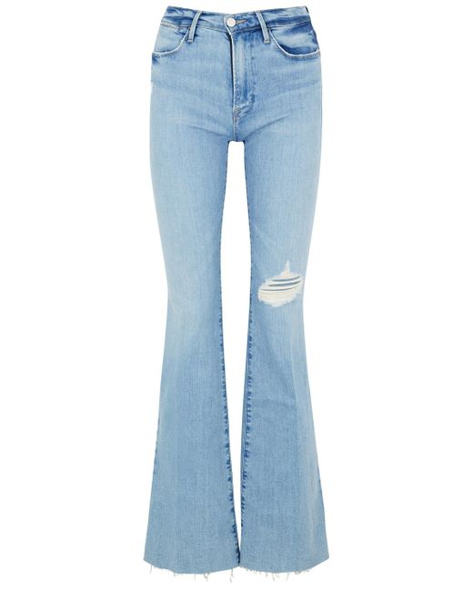 FRAME Denim Le High Flare Degradable Distressed Flared-leg Jeans in ...