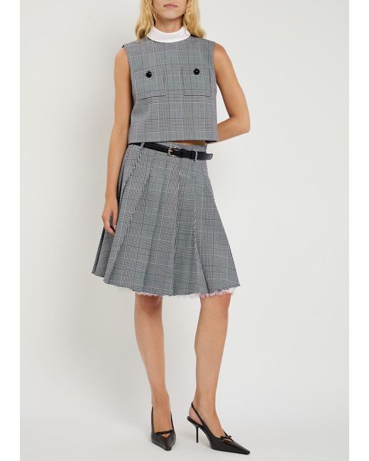 Self-Portrait Gray Prince Of Wales Check Top