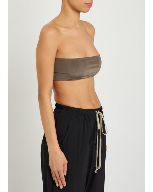 Rick Owens Brown Stretch-Jersey Bandeau Top