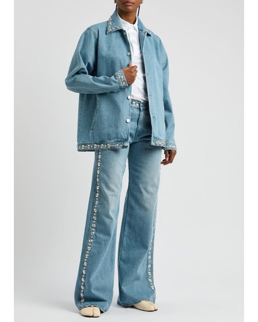 Coperni Blue Studded Denim Jacket