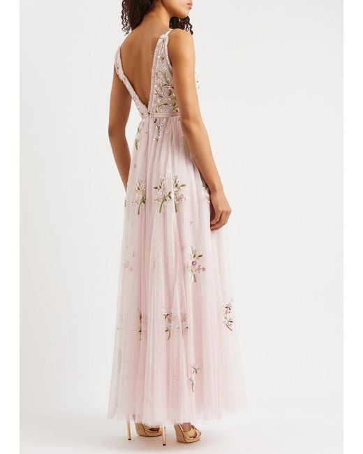 Needle & Thread Pink Petunia Embellished Tulle Gown