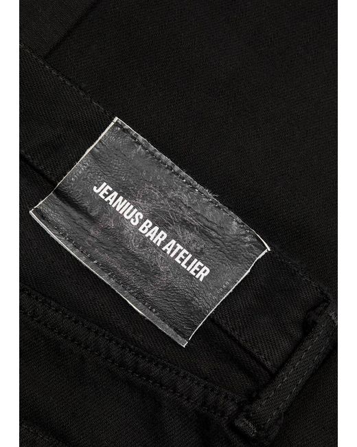 Jeanius Bar Atelier Black Panelled Flared Jeans for men