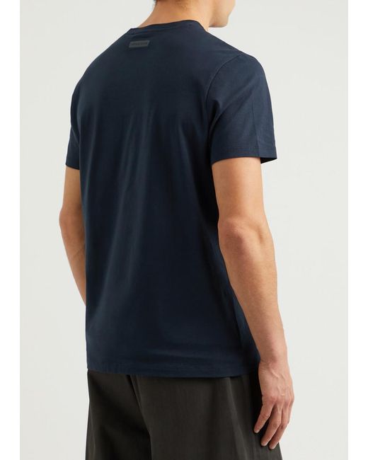 Canada Goose Blue Emersen Logo Cotton T-Shirt for men