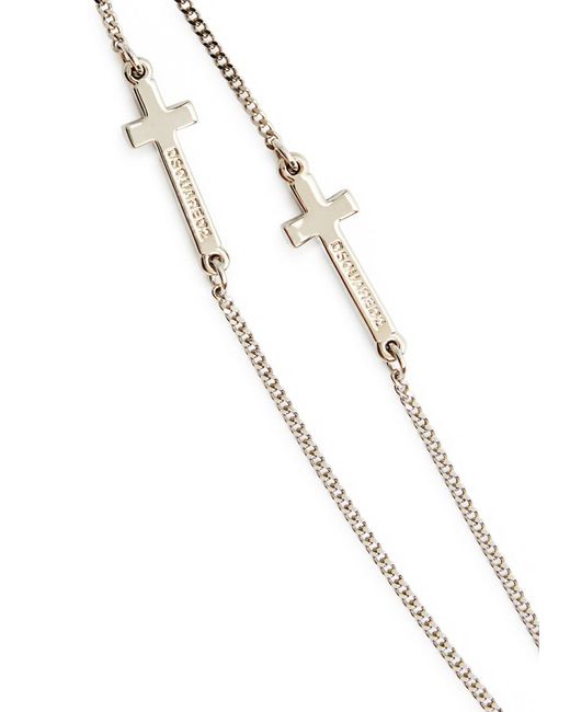 DSquared² Metallic Double Cross Bracelet for men