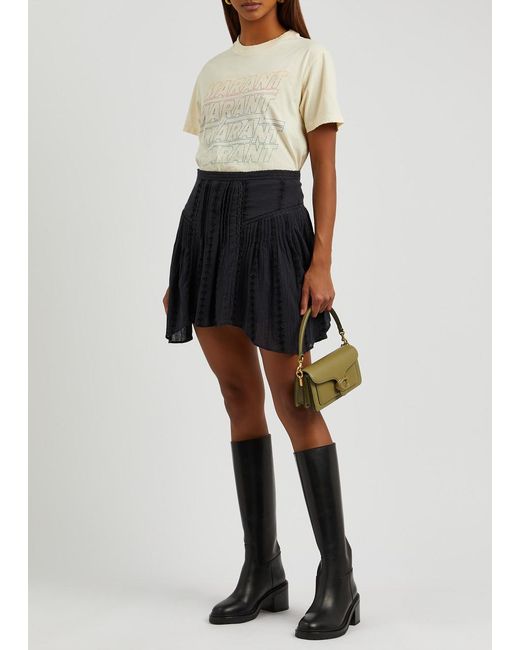 Isabel Marant Black Jorena Jacquard Cotton-Blend Mini Skirt